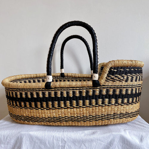 Moses basket natural/black Mambo Baskets